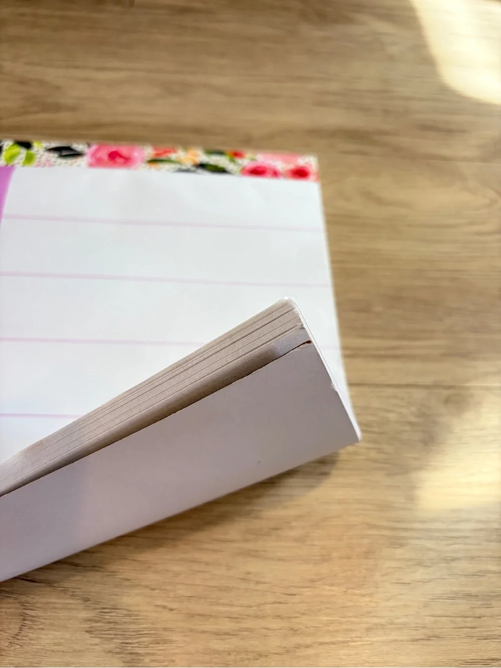 Floral Top Weekly Planner Notepad - Pink Accent